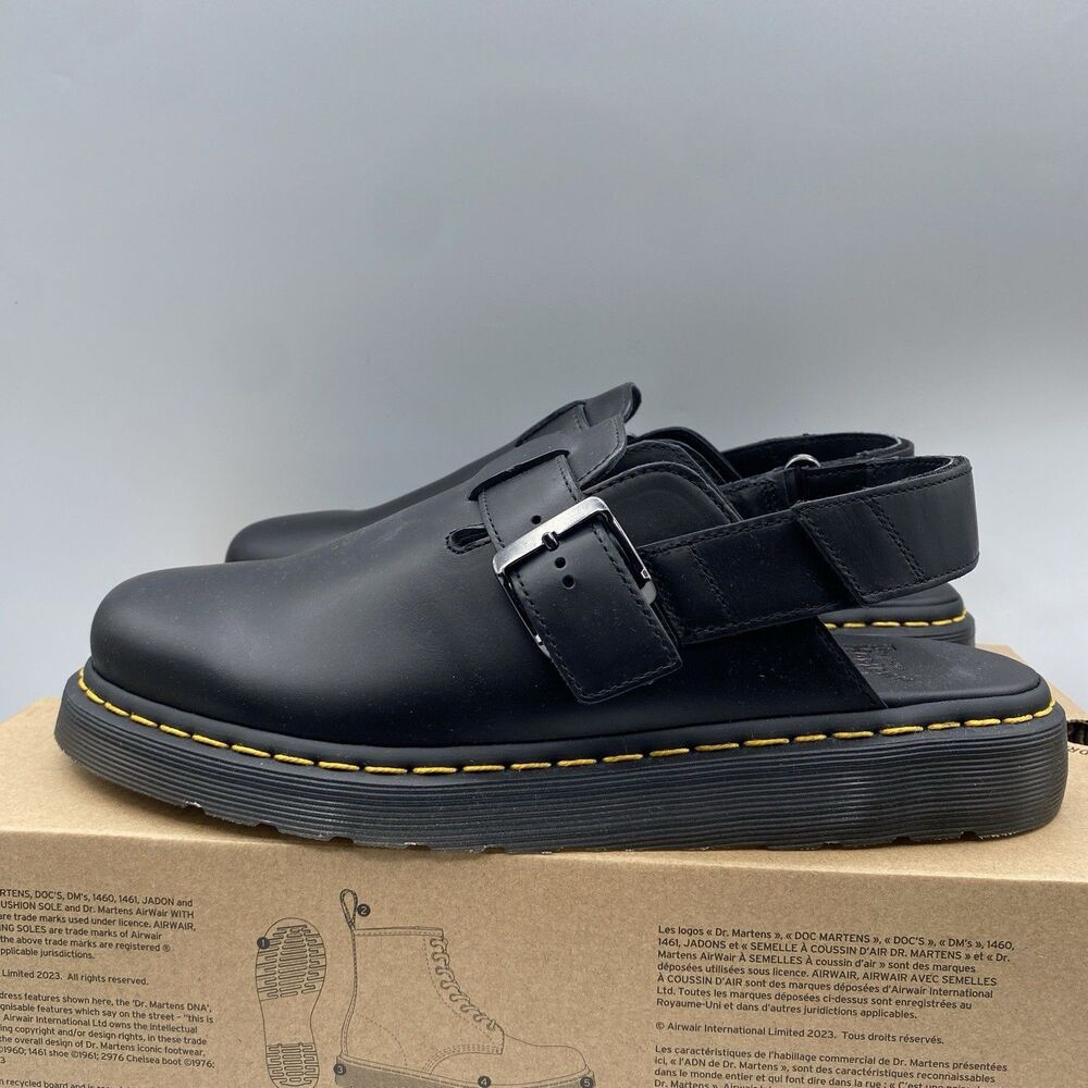 Dr Marten Jorge II Sandal Men 45 US 11 Black Slingback Buckle Casual Hipster NWB